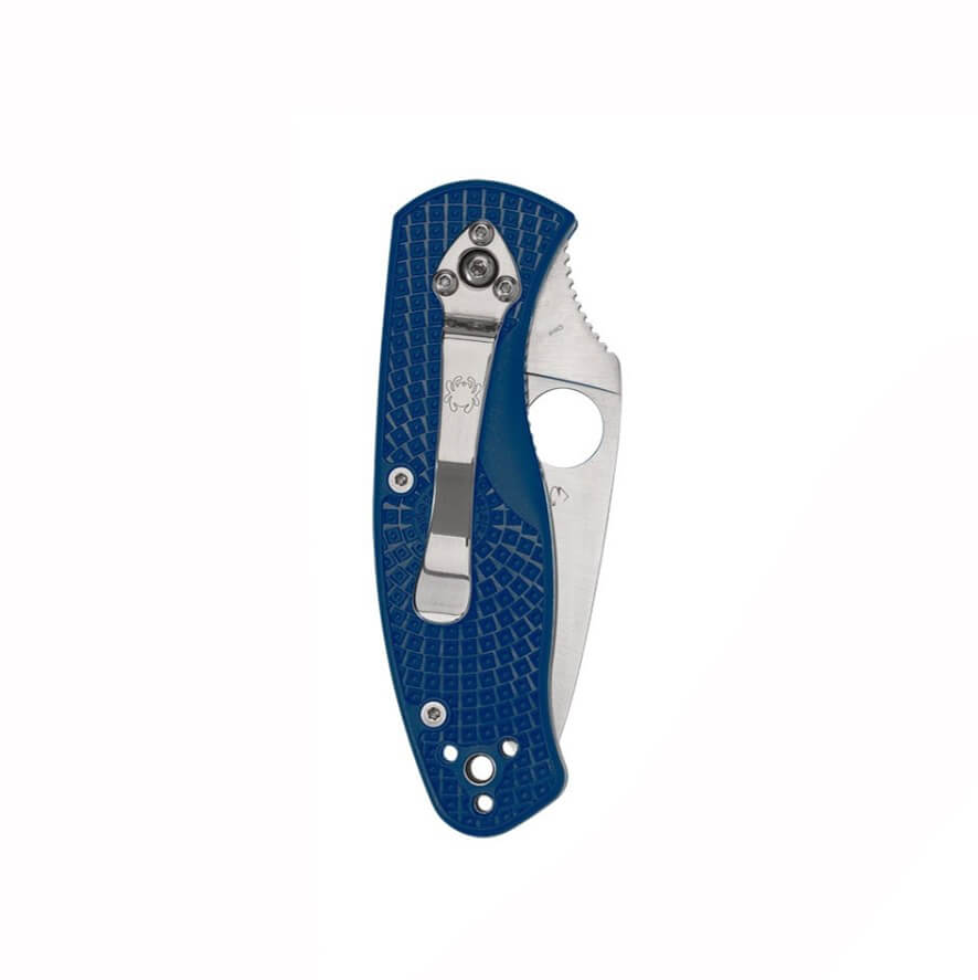 Coltello tascabile Spyderco Persistence FRN Blue e lama in acciaio CPM-S35VN con filo seghettato C136SBL