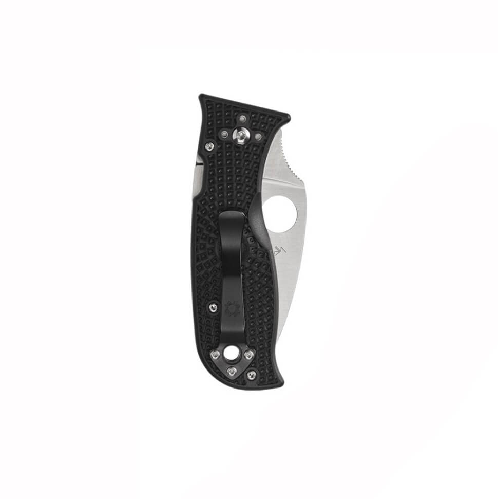 Canivete Spyderco Lil Temperance 3 com cabo FRN preto e borda serrilhada C69SBK3