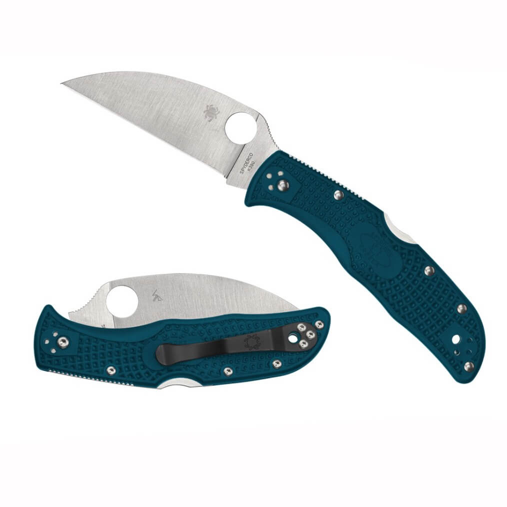 Spyderco Endela Wharncliffe taktisches Messer mit blauen FRN-Nylongriffen und K390-Stahlklinge C243FPWK390