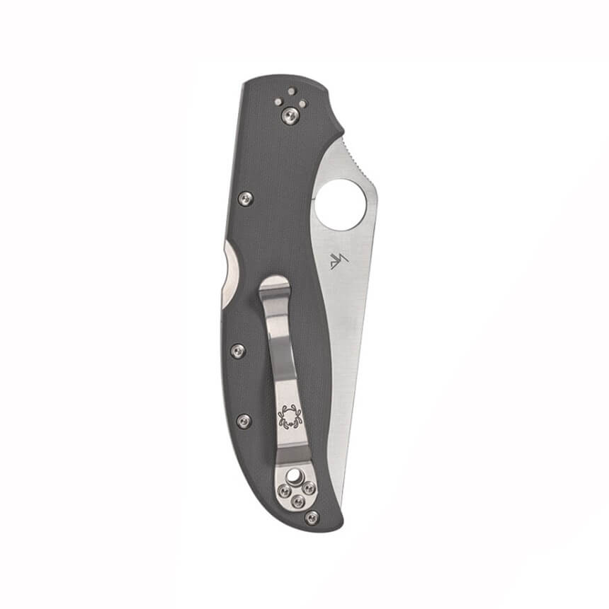 Navaja táctica Spyderco STRETCH 2 XL con cachas de G-10 negro y hoja de acero Cru-Wear C258GPGYCW