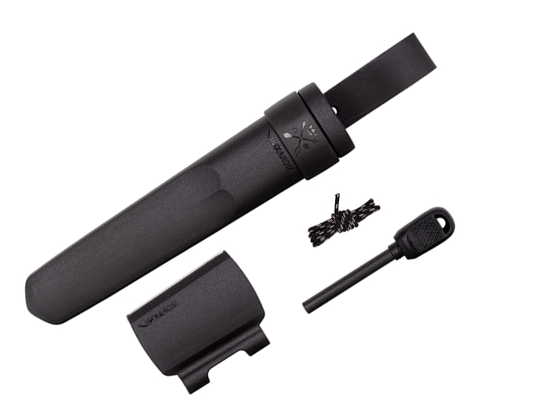 Garberg Black bushcraft knife with survival kit. 13914