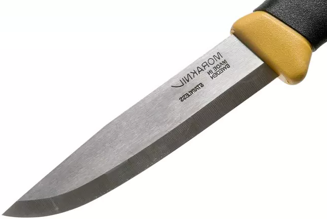 Faca de bushcraft Morakniv Companion Spark Yellow 10,4 cm com pederneira.
