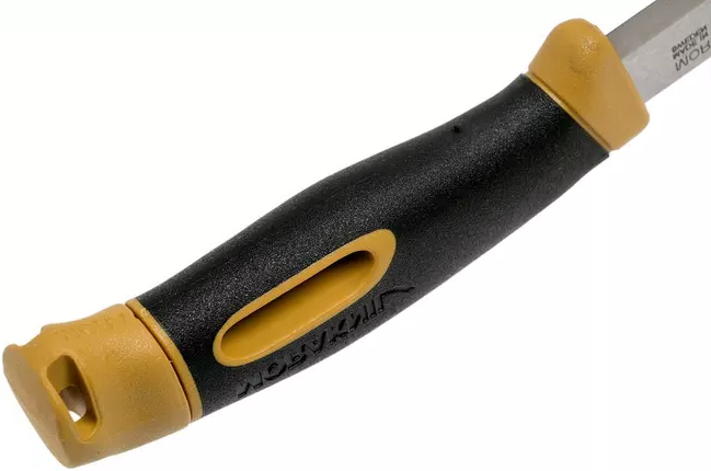 Faca de bushcraft Morakniv Companion Spark Yellow 10,4 cm com pederneira.