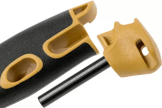 Faca de bushcraft Morakniv Companion Spark Yellow 10,4 cm com pederneira.