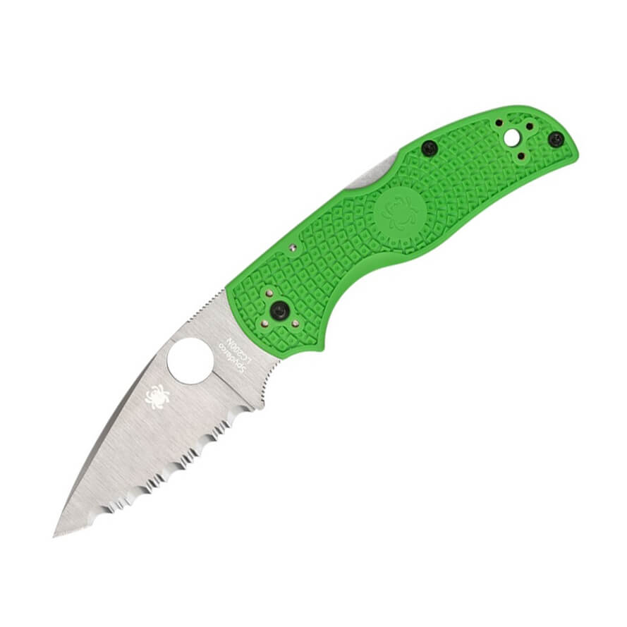Spyderco Native 5 Salt Taschenmesser mit grünem FRN-Griff und LC2...