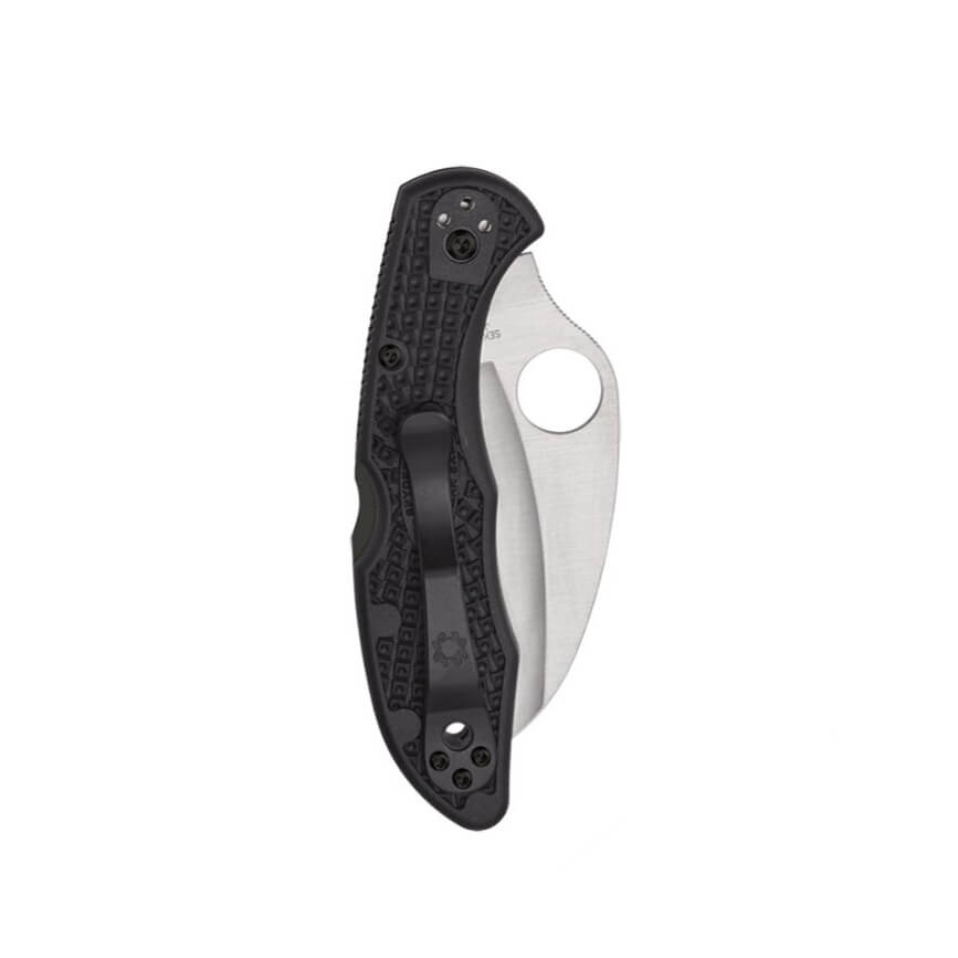 Coltello tascabile Spyderco Tasman Salt 2 con manico FRN nero e lama seghettata in acciaio H-1 C106SBK2