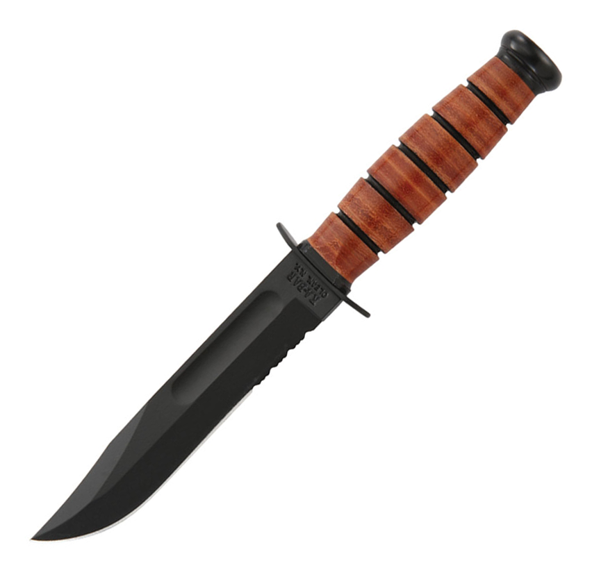 Couteau militaire Ka-Bar Short USMC 1252 - Lame semi-dentelée de ...