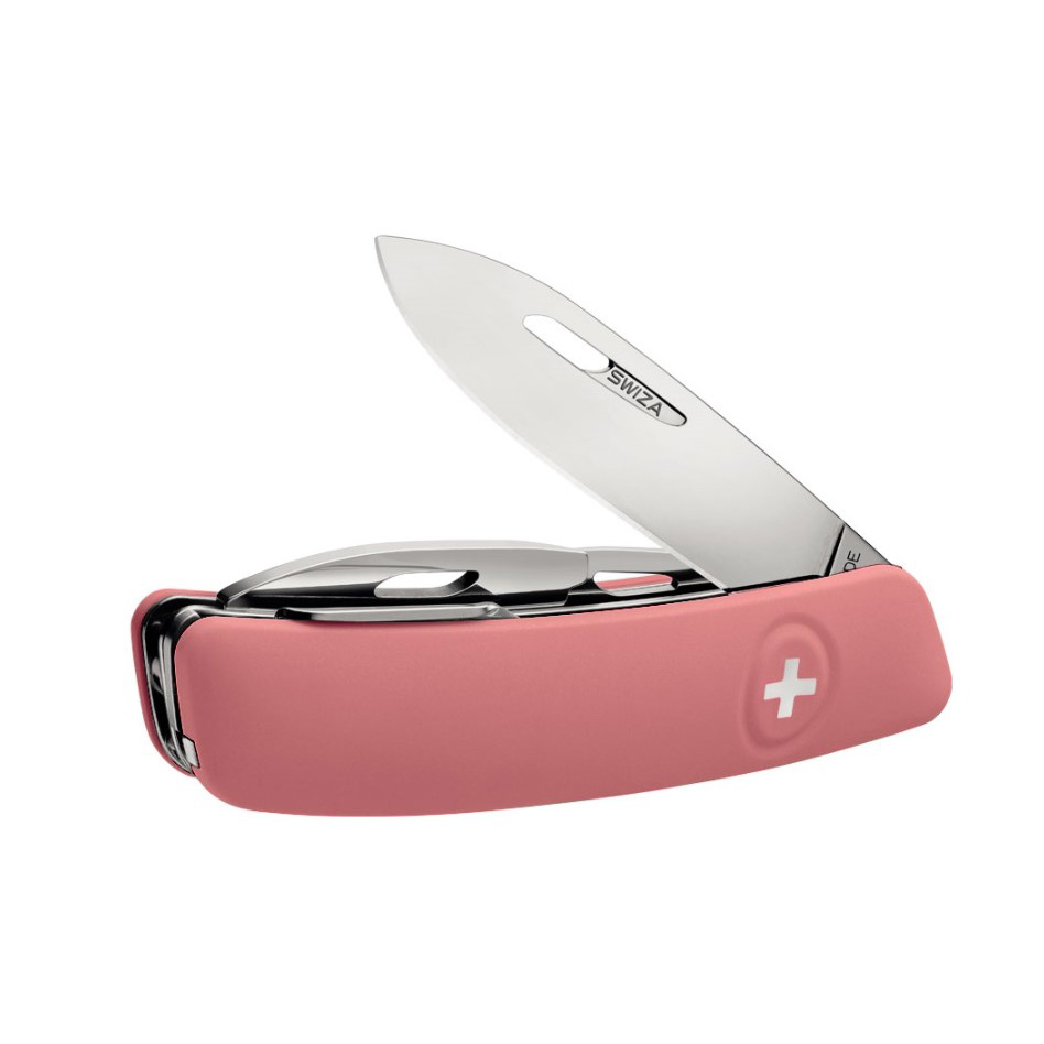 Coltello multiuso Swiza D03 rosa con 11 funzioni