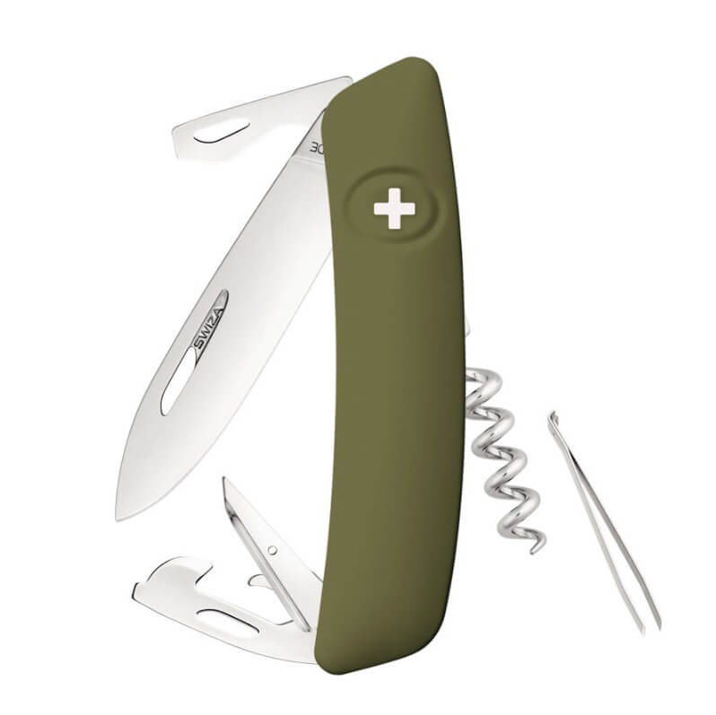 Swiza D03 olivgrünes Mehrzweckmesser mit 11 Funktionen