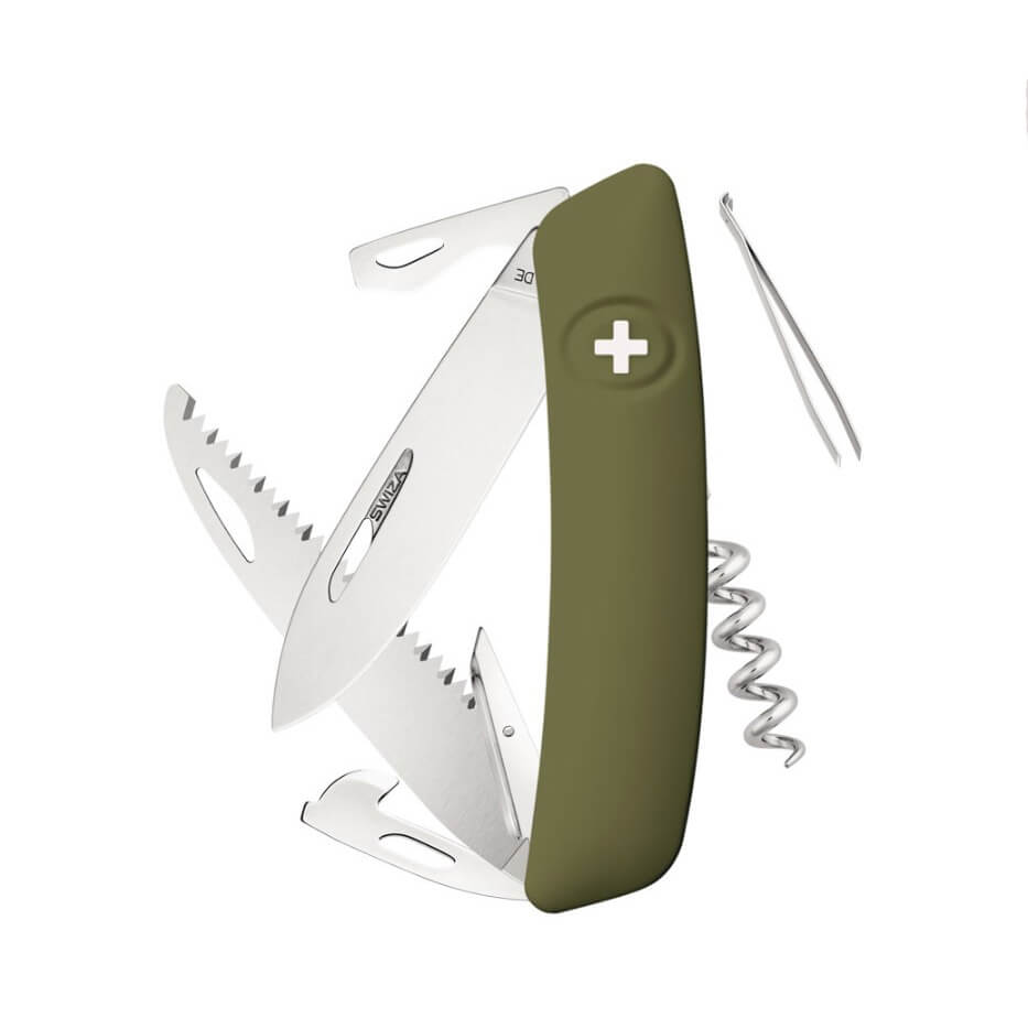 Coltello multiuso Swiza D05 verde oliva 12 funzioni KNI.0050.1050
