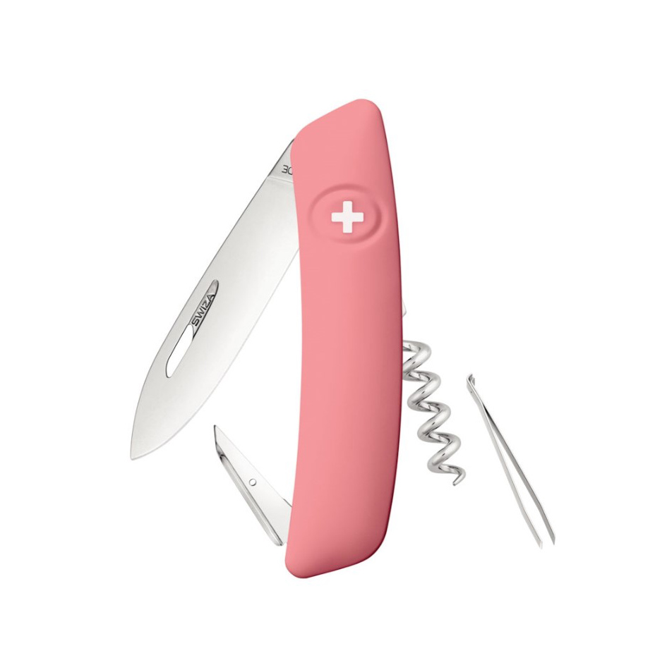 Faca multiuso rosa Swiza D01 com 6 funções KNI.0010.1910