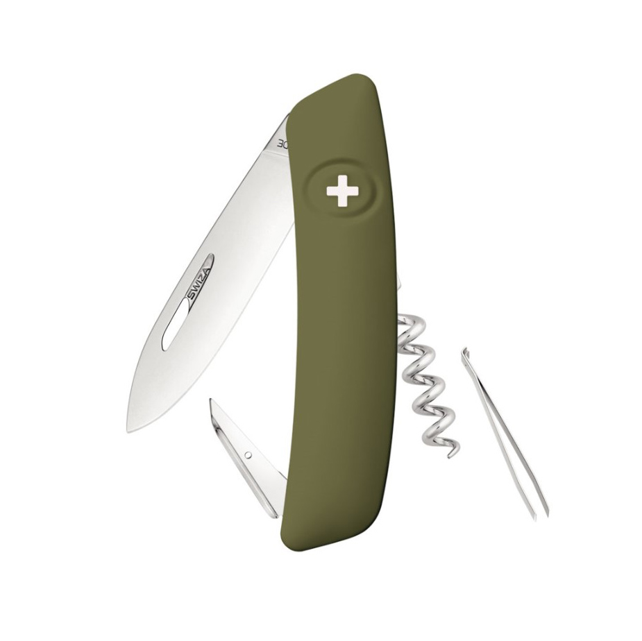 Swiza D01 Olivgrünes Mehrzweckmesser mit 6 Funktionen KNI.0010.10...