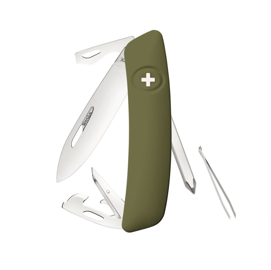 Swiza D04 olivgrünes Mehrzweckmesser mit 11 Funktionen KNI.0040.1...