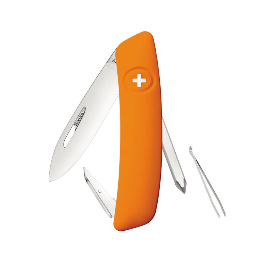 Swiza D02 orangefarbenes Mehrzweckmesser mit 6 Funktionen KNI.002...