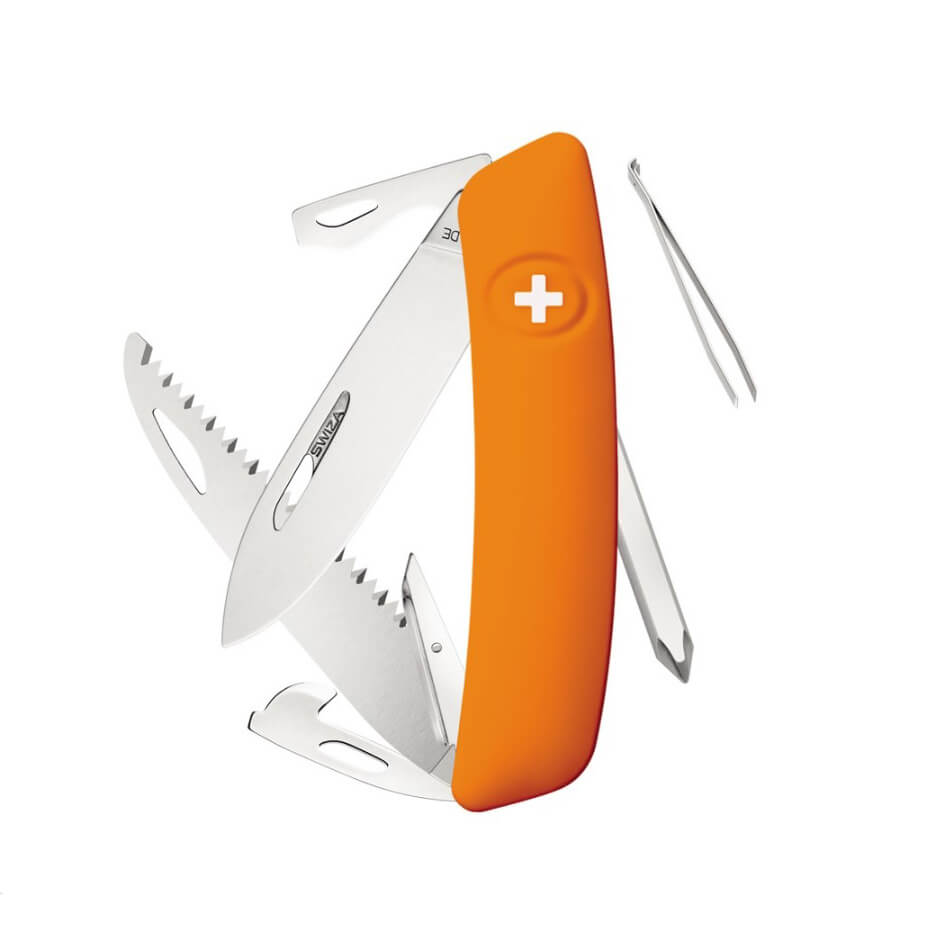 Swiza D06 orangefarbenes Mehrzweckmesser mit 12 Funktionen KNI.00...