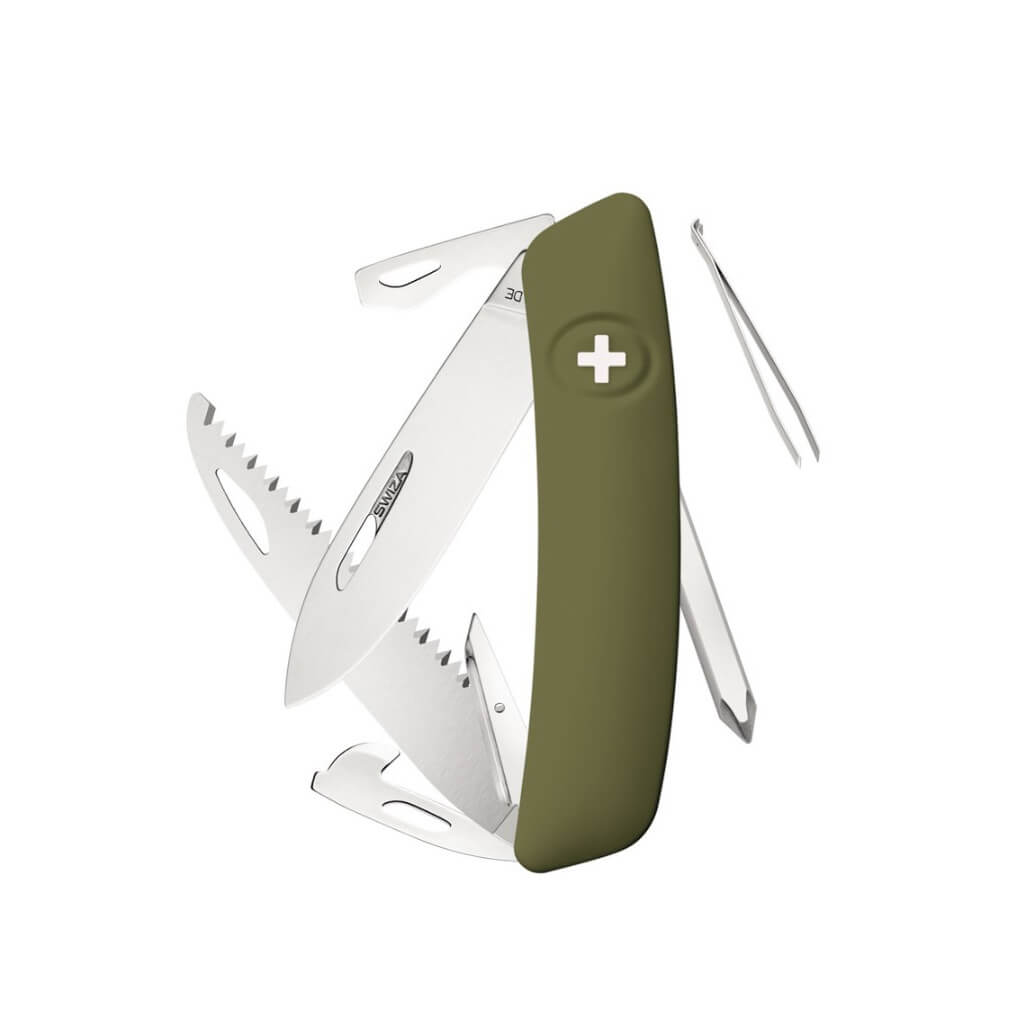 Swiza D06 olivgrünes Mehrzweckmesser mit 12 Funktionen KNI.0060.1...