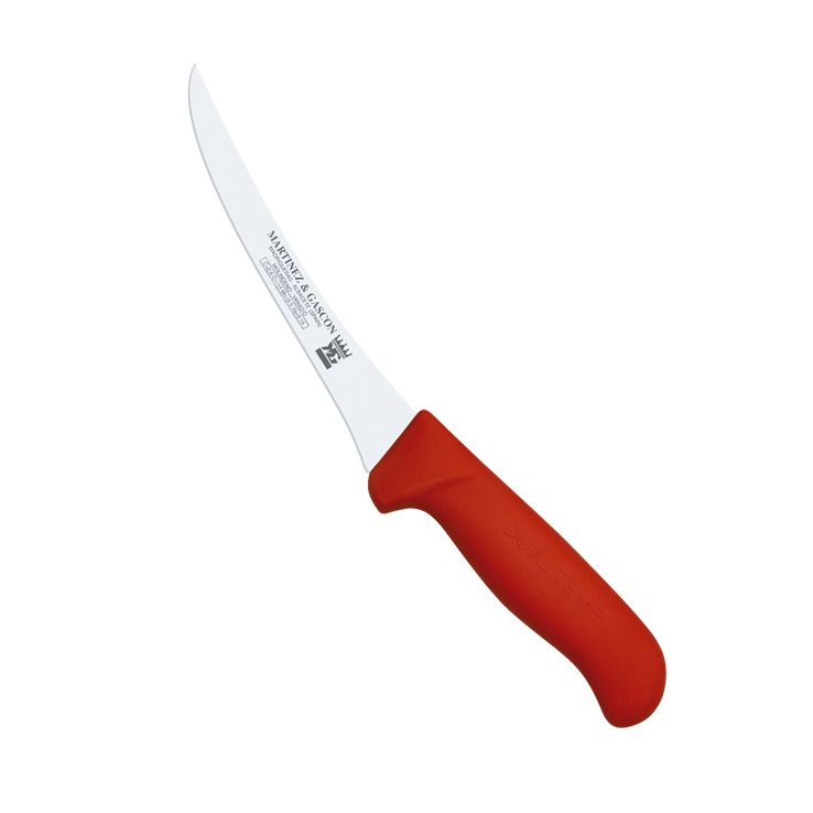 Boning knife with 15 cm curved blade and red handle Martinez y Ga...