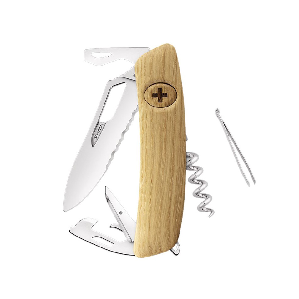 Swiza Mehrzweckmesser mit 11 Funktionen und gezahnter Klinge SH03...