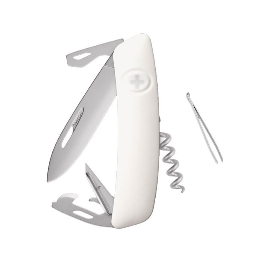 Swiza D03 Allmatt Mehrzweckmesser mit weißem Griff