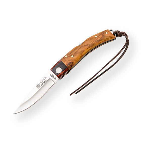 Sportmesser mit Griff aus Olivenholz und Stamina-Zwinge. 8 cm lan...