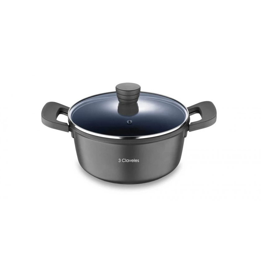 Kasserolle mit Deckel 20 cm 3 Claveles Dark Modell