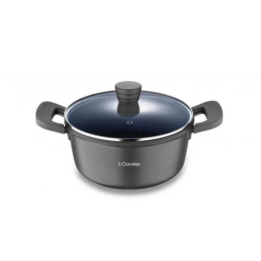 Kasserolle mit Deckel 24 cm 3 Claveles Dark Modell