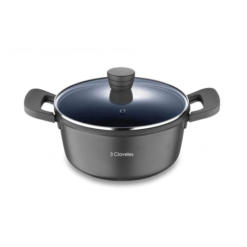 Kasserolle mit Deckel 28 cm 3 Claveles Dark Modell