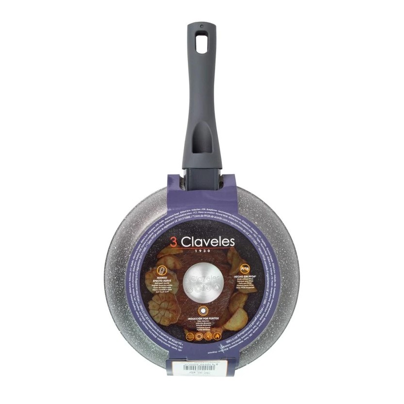 Poêle Antiadhésive Grey QuanTanium 3 Claveles 20 cm