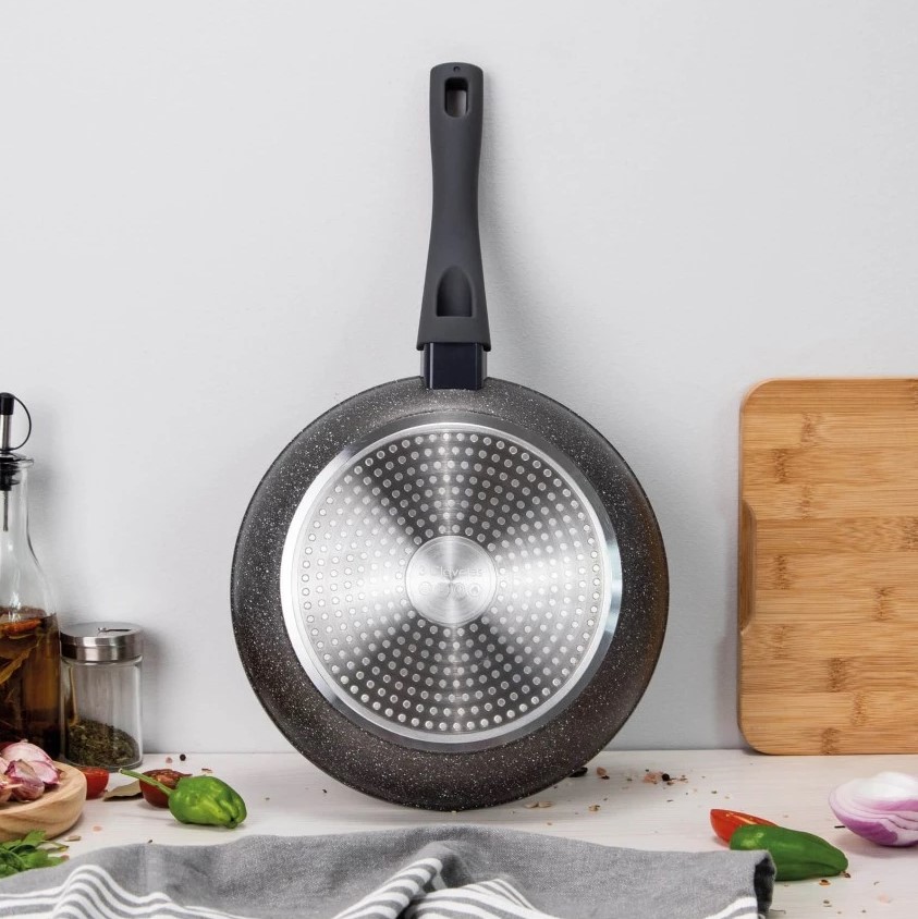 Poêle à Frire Antiadhésive Grey QuanTanium 3 Claveles 24 cm