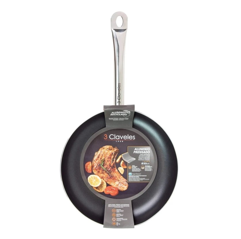 Poêle Antiadhésive Spéciale Rouge QuanTanium 3 Claveles 30 cm