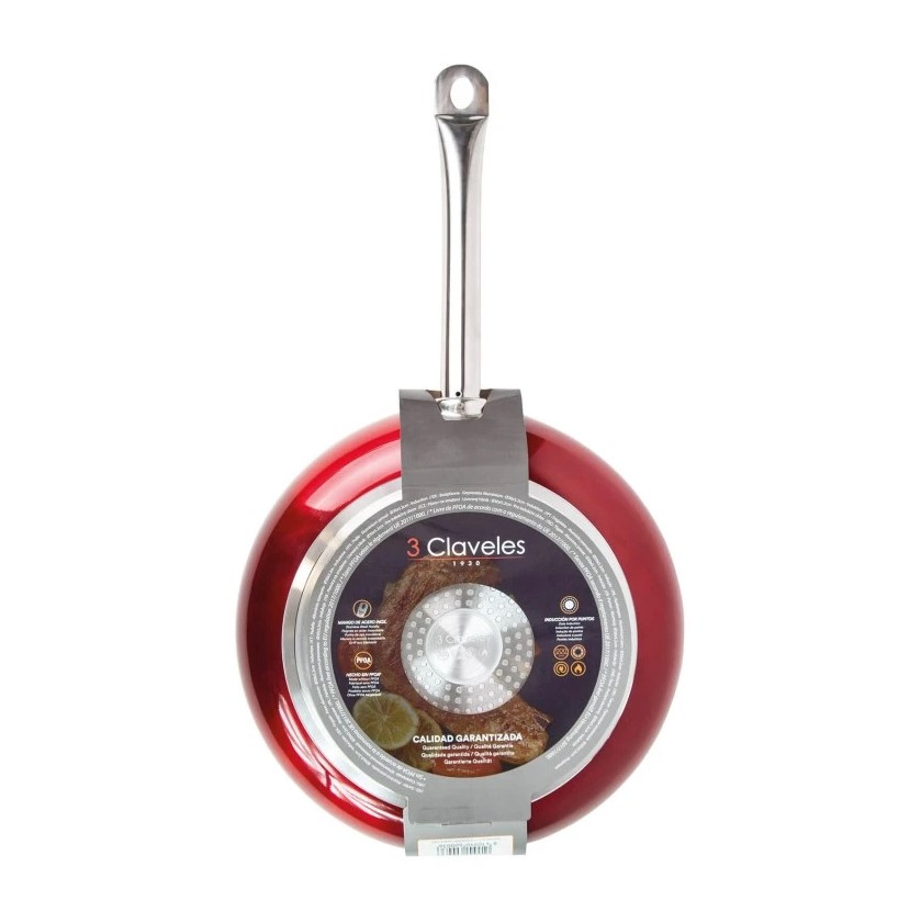 Poêle Antiadhésive Spéciale Rouge QuanTanium 3 Claveles 30 cm