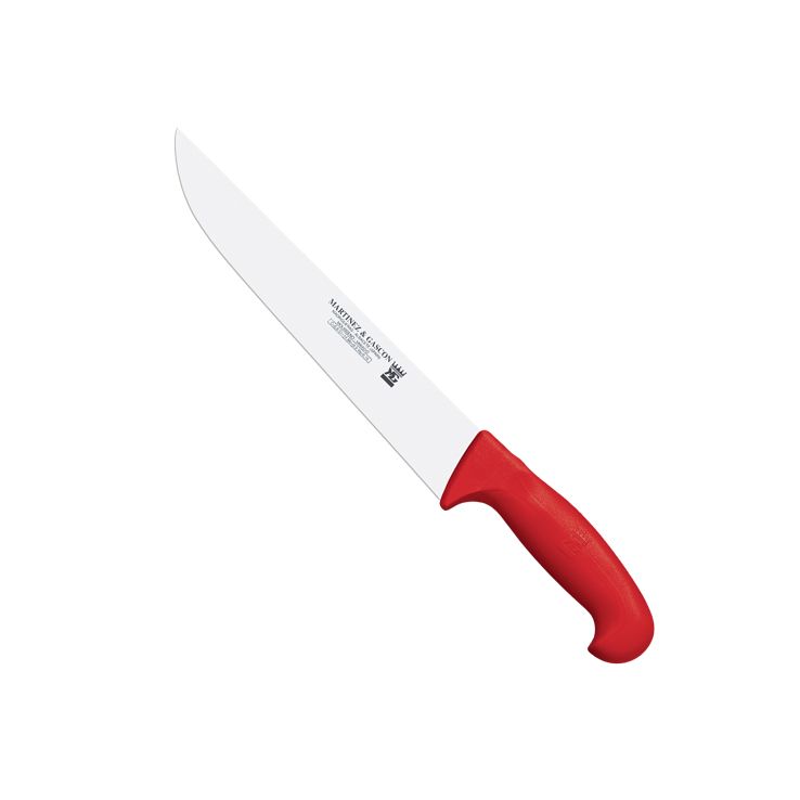 Butcher knife with 31 cm blade and red polypropylene handle 6525