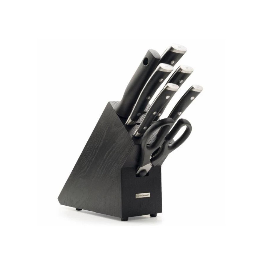 Bloc de cuisine 7 pièces en bois foncé Wusthof Classic Ikon
