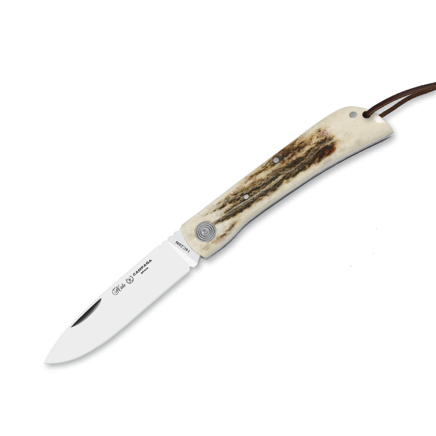 Nieto Campaña Taschenmesser mit Hirschgeweihgriff, 7 cm Klinge un...