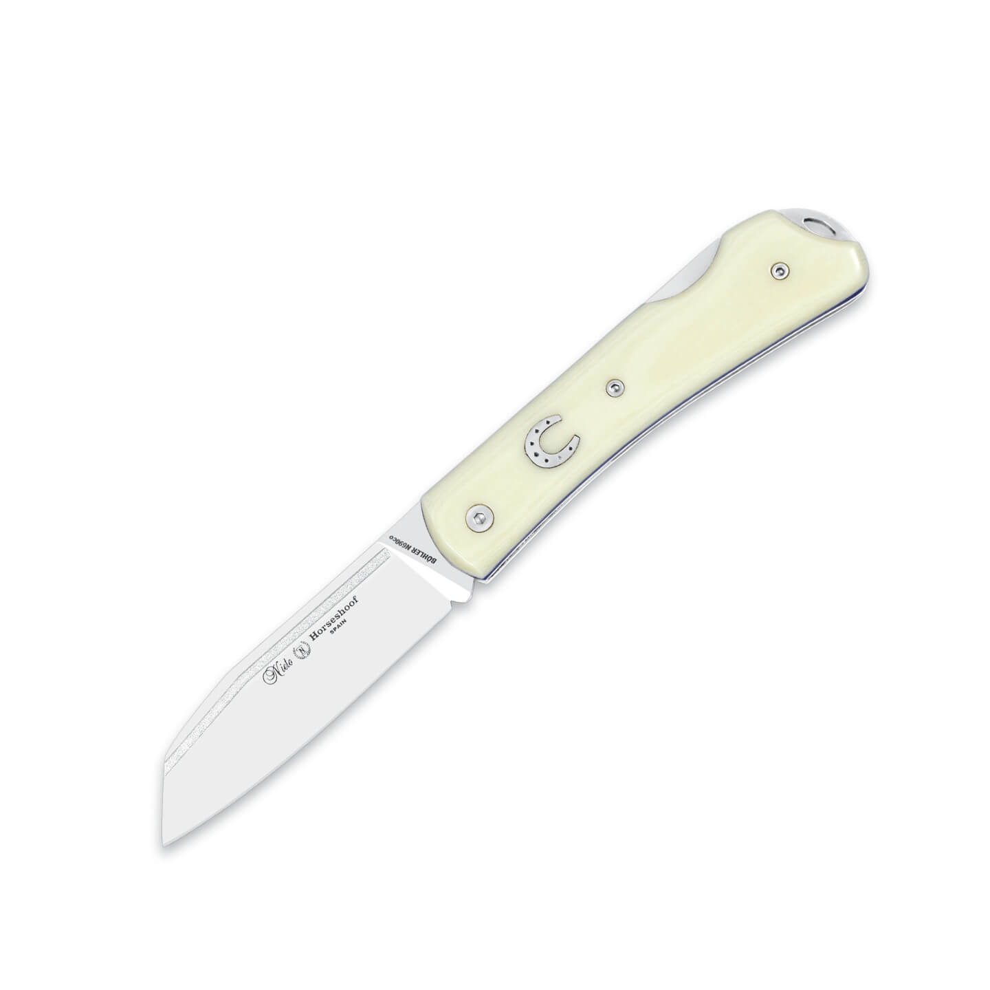 Nieto Horseshoof Taschenmesser mit weißem Micarta-Griff und 8,2 c...