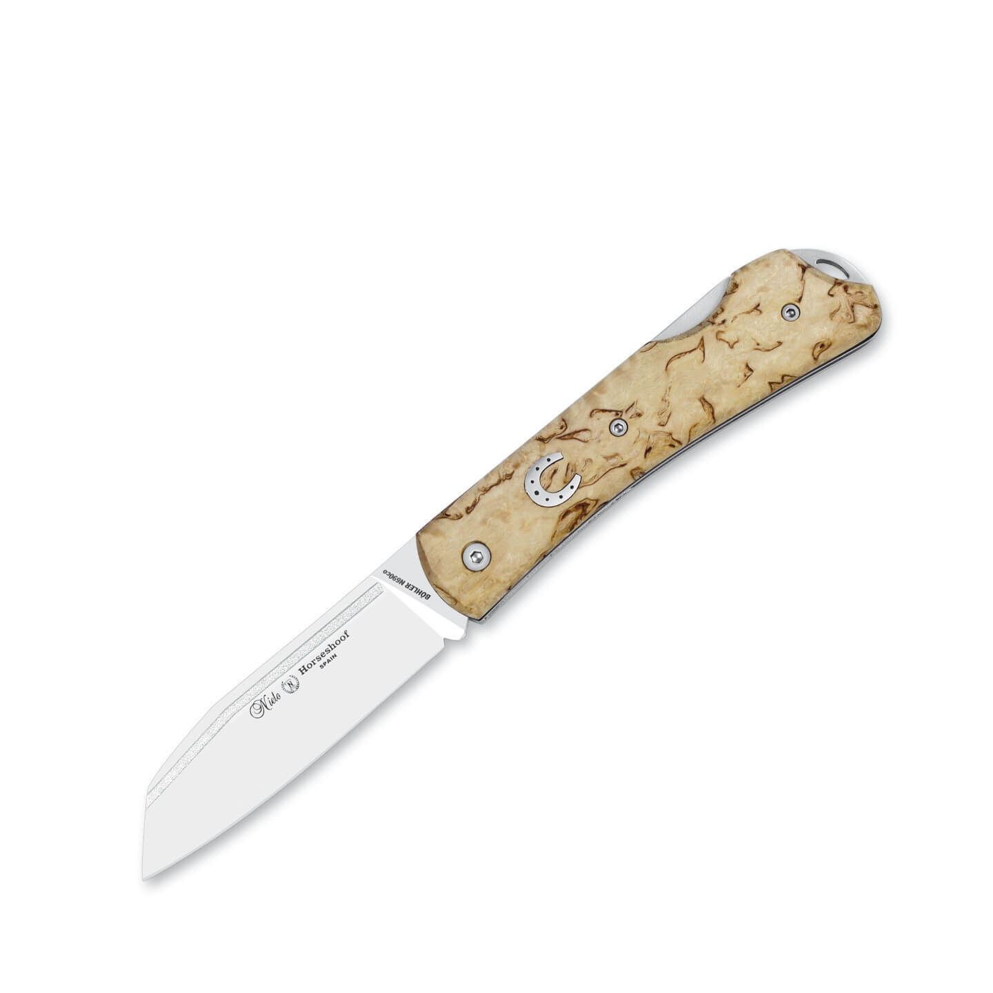 Nieto Horseshoof Taschenmesser mit Griff aus Maserbirkenholz und ...