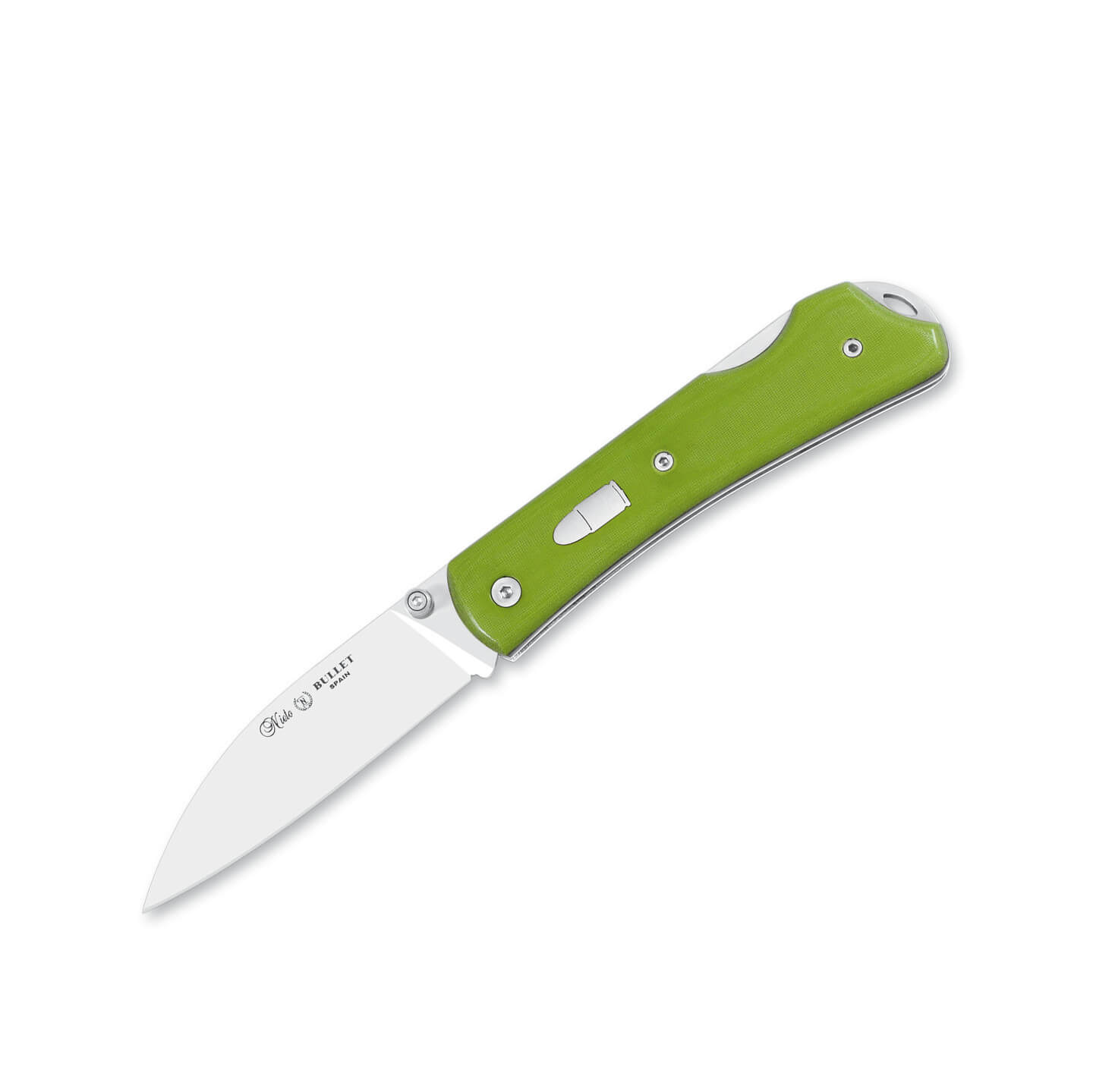 Couteau de poche Nieto Bullet avec manche en micarta vert fluor e...