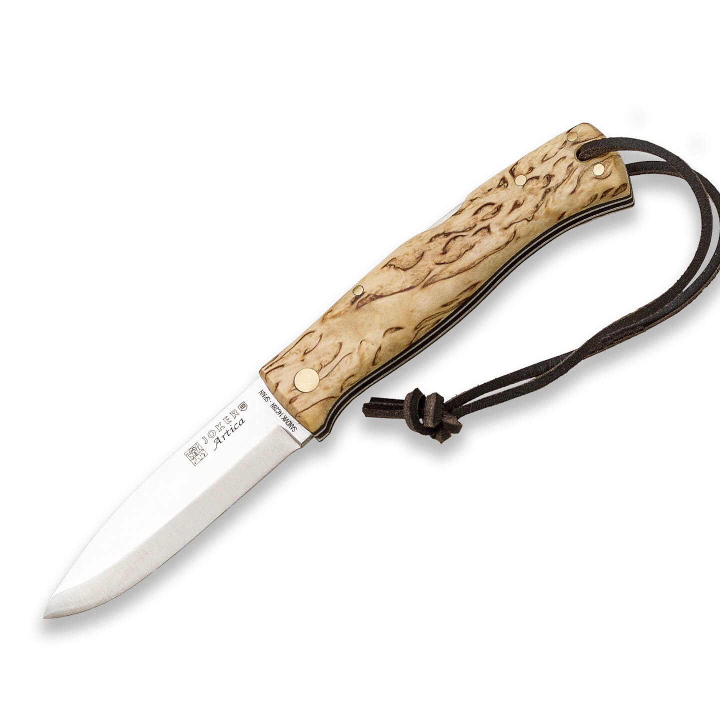 Joker Artica Taschenmesser mit Griff aus Maserbirke und 8 cm Klin...