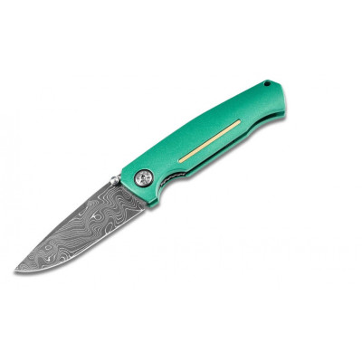 Böker 1969 Mach-1 Taschenmesser mit Damaszener-Klinge und Alumini...