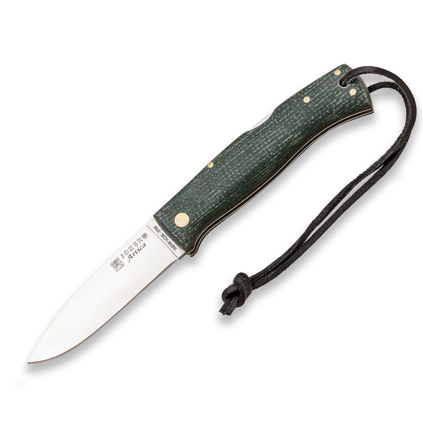 Joker Artica Taschenmesser mit grünem Micarta-Griff und 8 cm flac...