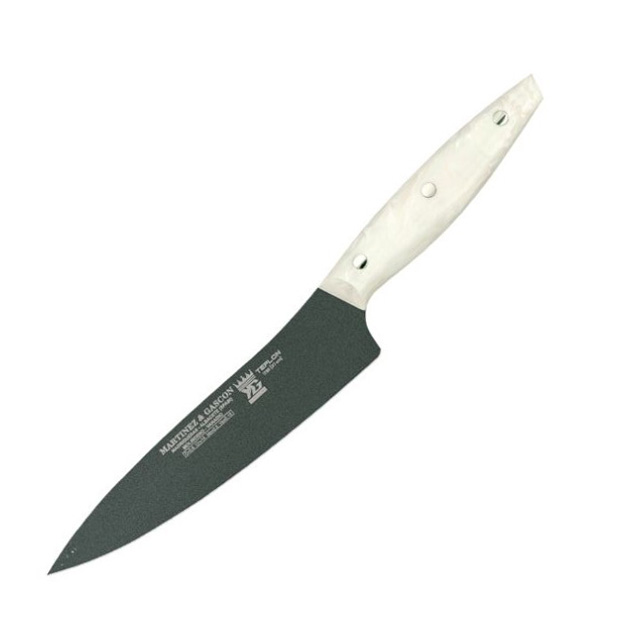 Kochmesser mit 16 cm langer teflonbeschichteter Klinge und weißem...