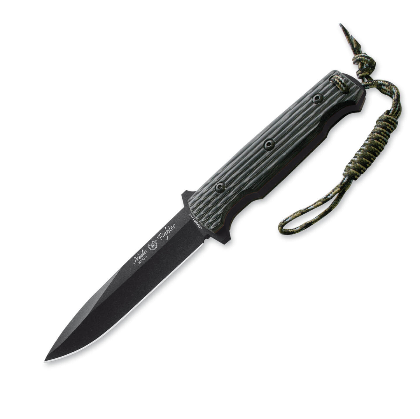 Couteau tactique Nieto Fighter avec manche en micarta noir et lam...