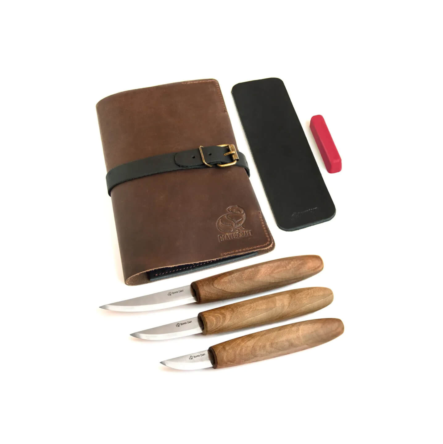 Set de couteaux à découper avec manche en bois de noyer