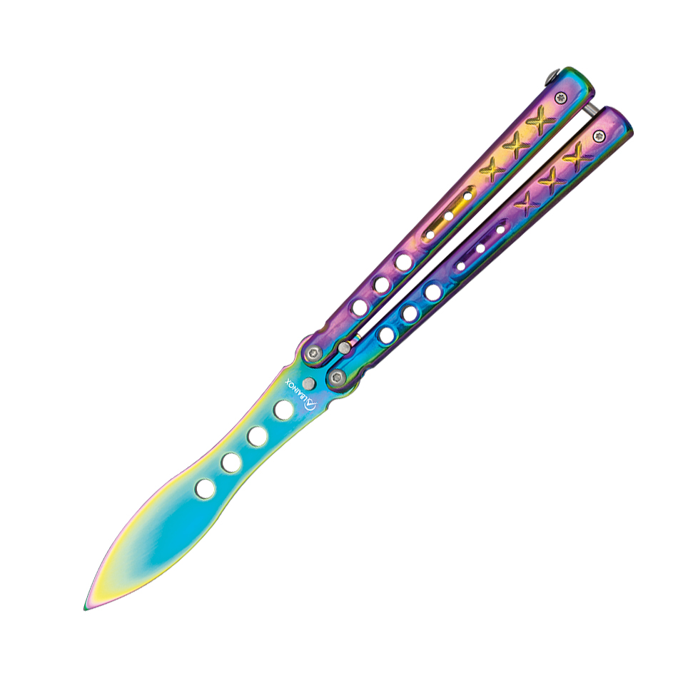 10.8cm Rainbow Training Butterfly folding Knife