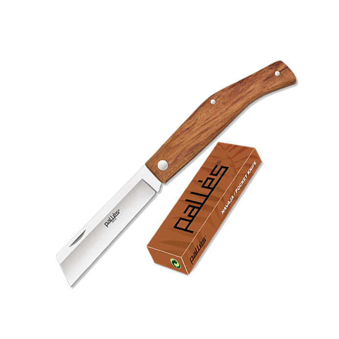 Palles Nr. 1 Taschenmesser mit 9 cm langer Cut-Point-Klinge aus Edelstahl und Holzgriff