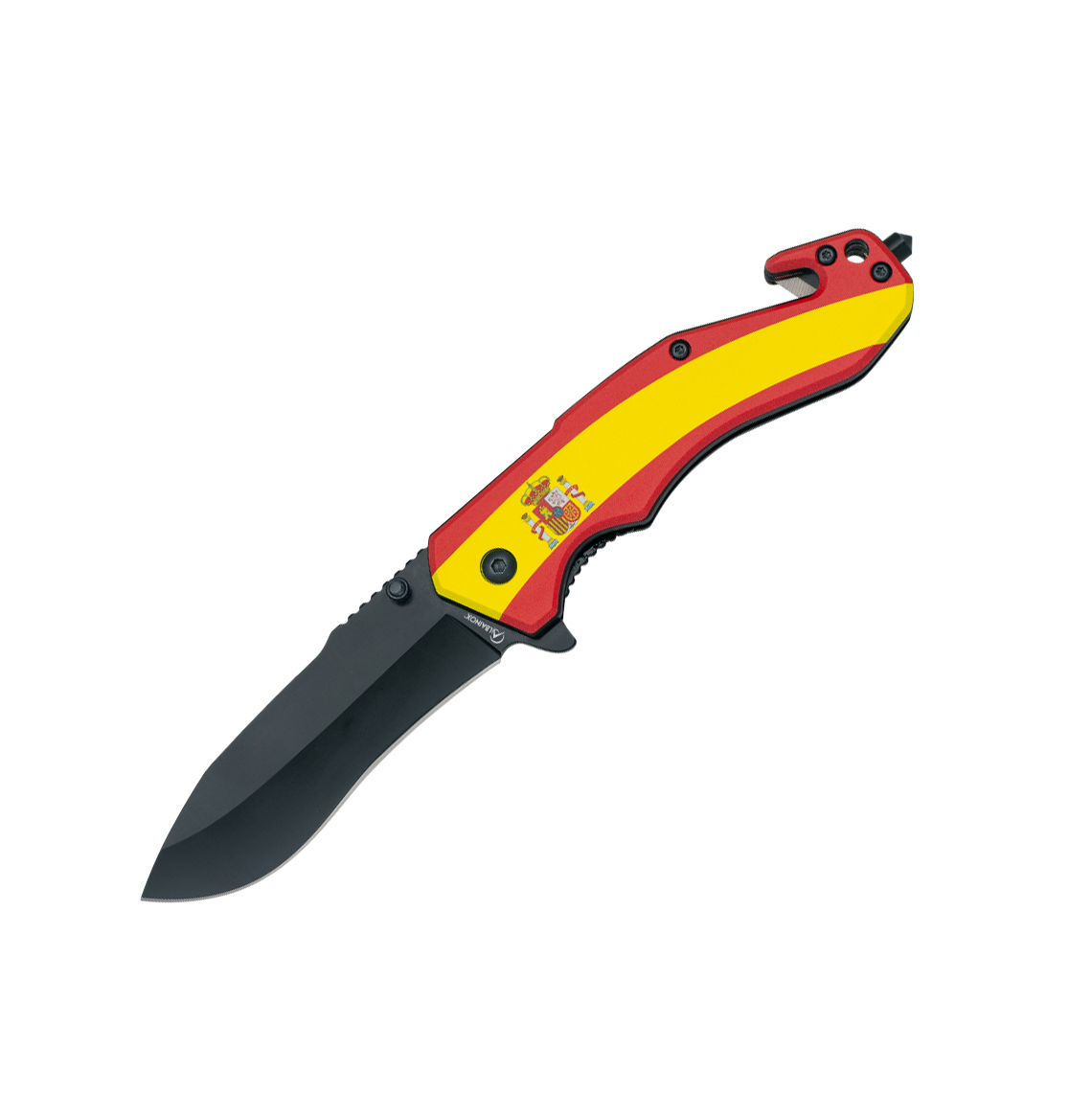 ABS-Taschenmesser mit spanischer Flaggenbeschichtung und schwarze...