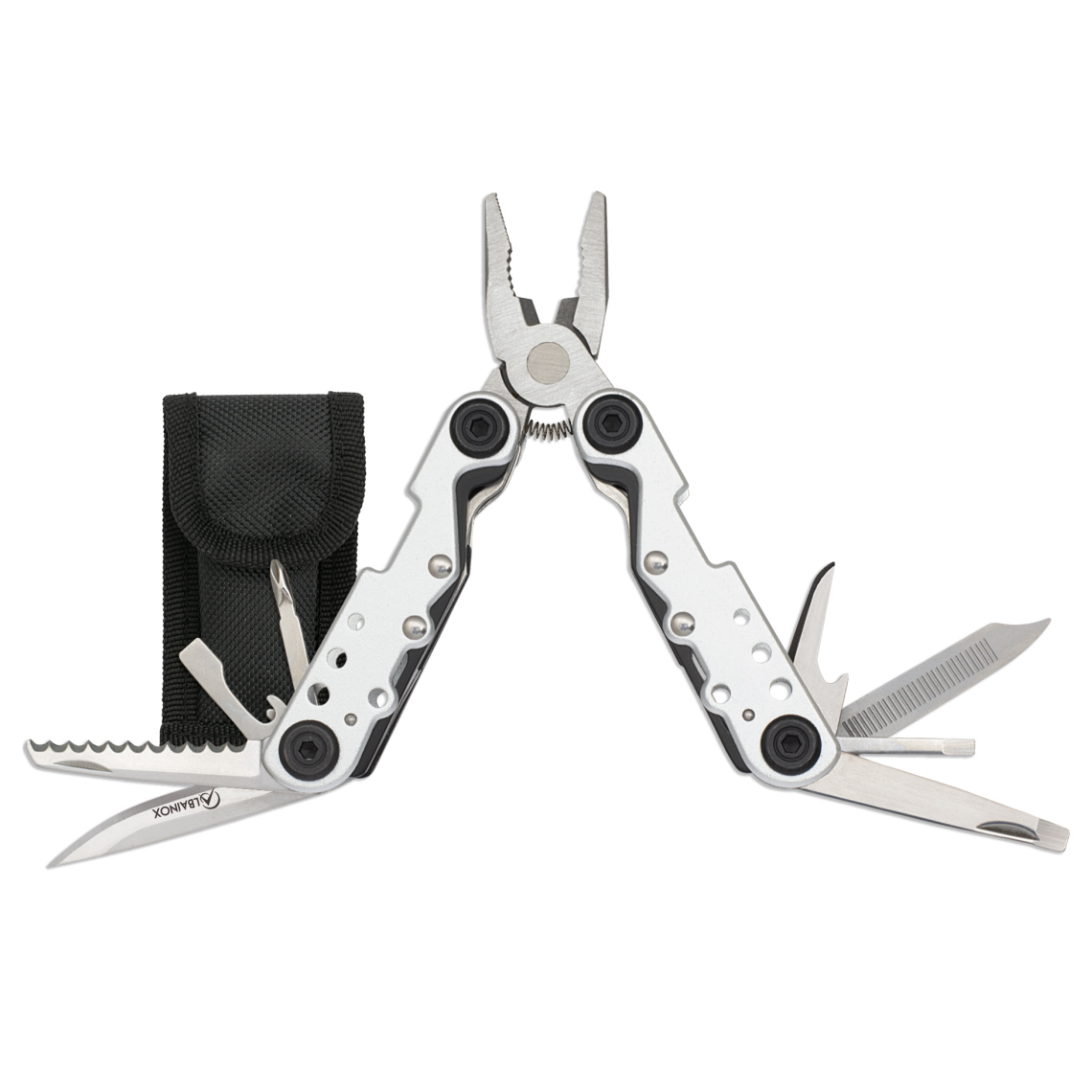 Mehrzweckzange mit 9 Werkzeugen mit Nylonhülle