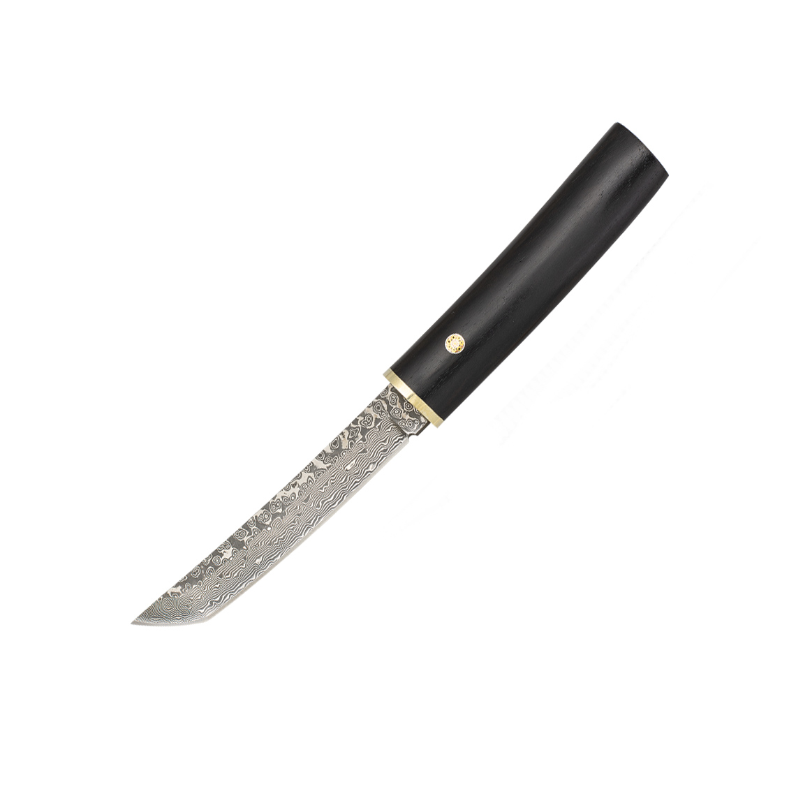 Jagdmesser mit 11 cm Klinge aus Damaststahl und Griff und Scheide...