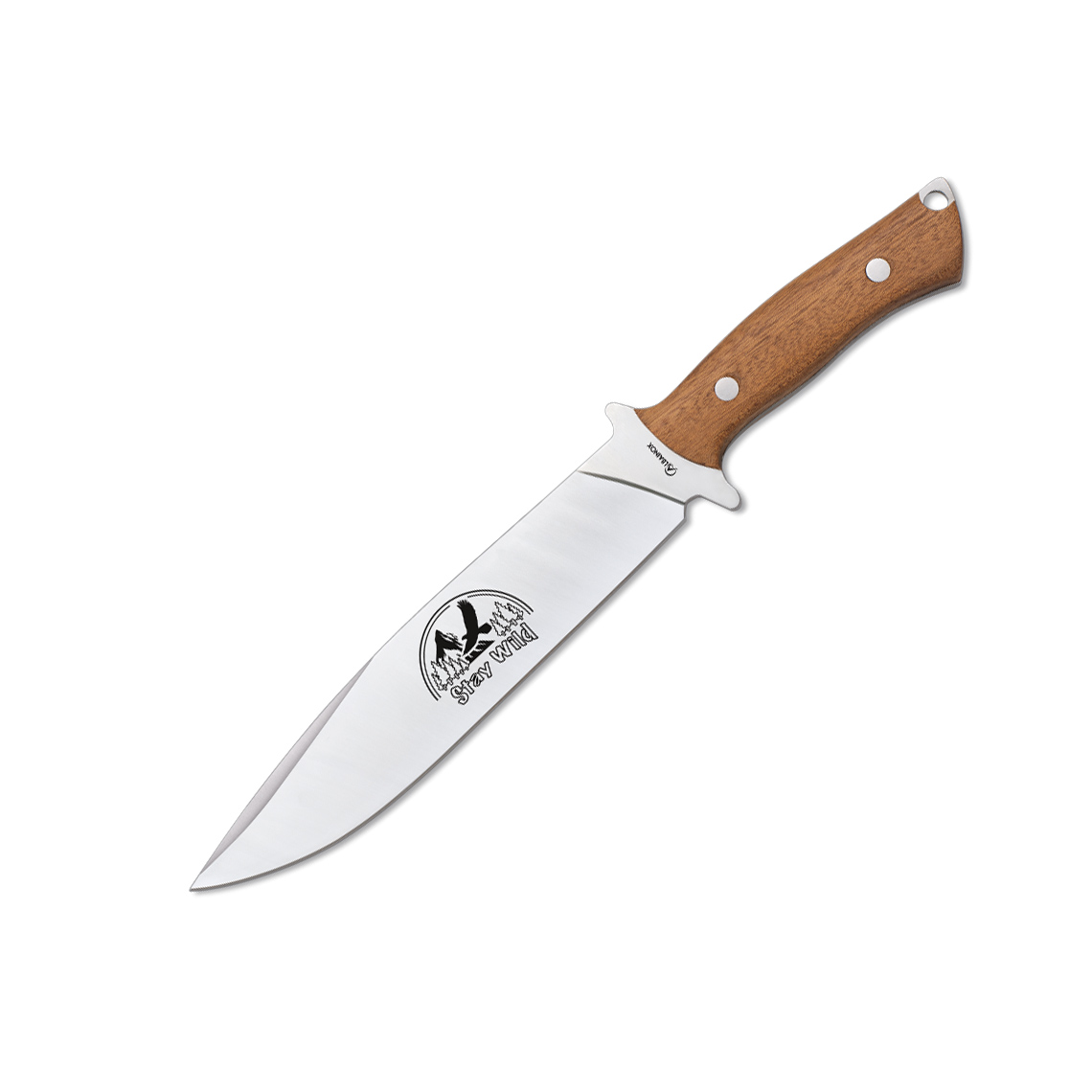 Cuchillo de caza Stay Wild con mango de madera y hoja de 19.5 cm