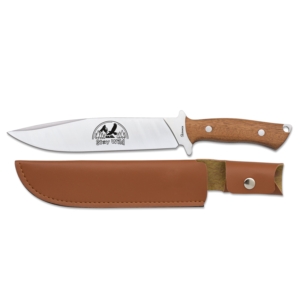 Stay Wild Jagdmesser mit Holzgriff und 19,5 cm Klinge